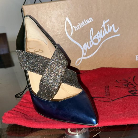 Christian Louboutin Sharpstagram crossover metallic patent leather pumps - Picture 3 of 9